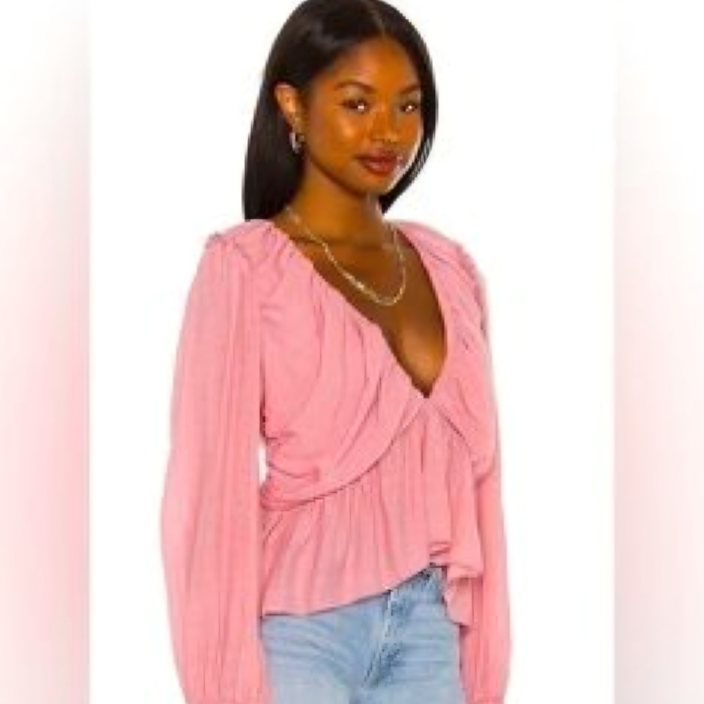 Free People Blush Wrap Blouse M 1348